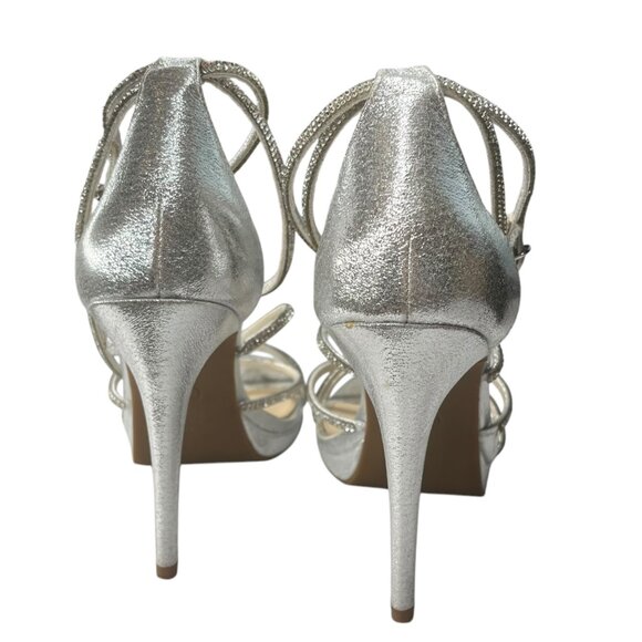 Jessica Simpson Jaeya High Heel Sandals In Platinum Size 9M - Picture 7 of 8